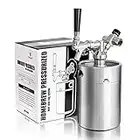 TMCRAFT 64oz Pressurized Mini Keg Growler, Portable Stainless Steel Home Keg Kit System with Updated Co2 Regulator Keeps Fresh and Carbonation for Homebrew, Craft and Draft Beer