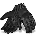 RideMaxx Motorbike Gloves Leather Motorcycle Glove Touch Screen Racing Gloves ATV Riding Gloves