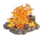 Grandhom Gas Fireplace Logs,10pcs Small Firepit Logs, Decorative Ceramic Wood Log Set for Indoor Outdoor Gas Insets,Vented,Ventless,Electric,Ethanol,Gel Fireplaces