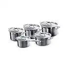 Le Creuset 3-Ply Stainless Steel Cookware Set, 5 Pieces , Silver, 96209400001000