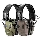 ZOHAN EM054 Electronic Shooting Ear Protection 2 Packs, Slim Hearing Protection Noise Reduction Earmuffs for Gun Range