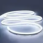 iNextStation Neon LED Strip Light 16.4ft/5m Neon Light Strip 12V Silicone LED Neon Rope Light Waterproof Flexible LED Neon Lights for Bedroom Indoors Outdoors, White (Power Adapter not Included)