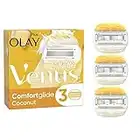 Gillette Venus ComfortGlide Coconut with Olay Razor Blades Women, Pack of 3, 2-In-1 Razor Blade Refills with Moisture Bars