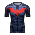 Cody lundin® Homme Super Héros Imprimé T-shirt Chemise manches courtes Fitness Jogging T-shirt de compression The Bat Tees M Batman A