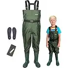 Breathable Kids Chest Waders, Goture Waterproof Chest Wader for Toddler & Children, Lightweight Hunting Wader for Boy and Girl Bootfoot Wader, Hunting & Fishing Wader 10/11 Big Kid