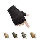 HYCOPROT Gants Tactiques sans Doigts, Gants Militaires de Plein air Légers, Respirants et Protecteurs pour Le Tir, la Chasse, la Coto, l'escalade (Noir, Medium)