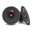 DS18 2X PRO-GM8B Loudspeaker - 8", Midrange, Red Aluminum Bullet, 580W Max, 190W RMS, 8 Ohms - Premium Quality Audio Door Speakers for Car or Truck Stereo Sound System (2 Speakers)