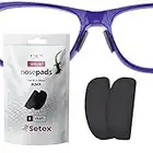 Setex Gecko Grip 1.8mm Anti-Slip Nose Pads for Eyeglasses, (5 Black Pair) USA Made, Micro-Structured Fibers