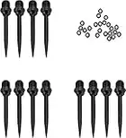 HERZWILD dartspitzen 12 pcs Dart gummiring - stahlspitzen metallspitzen f. steeldart (Full schwarz)