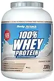 Body Attack - 100% Whey Protein, proteina in polvere extra cremosa con idrolizzato e BCAA, supporta la costruzione muscolare e le diete, per tutti gli atleti e gli sportivi – 2,3 kg (Cookies n Cream)