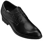 CALTO Mens Elevator Shoes 3 Inches Taller - Height Increasing Black Dress Oxfords - A329011 - Discreet Heels Insole Built-in - A329011 - Size 9 D US