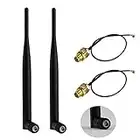 2 x 2.4GHz 6dBi Indoor Omni-directional Antenna 802.11n/b/g RP-SMA Female Connector + 2 x 12cm U.FL Mini PCI to RP-SMA Pigtail Antenna WiFi Cable