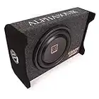 Alphasonik AS10DF 10" 1200 Watts 4-Ohm Down Fire Shallow Mount Flat Enclosed Sub woofer for Tight Spaces in Cars and Trucks, Slim Thin Loaded Subwoofer Air Tight Sealed Bass Enclosure