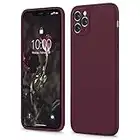 SURPHY Coque en Silicone Compatible avec iPhone 11 Pro Max, Caoutchouc Silicone Cover avec Bord Plat (Protection Individuelle pour Chaque Objectif) Housse Étui pour iPhone 11 Pro Max 6,5“ (Prune)