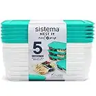 Sistema NEST IT recipientes para guardar comidas preparadas | 1,9 l | Recipientes herméticos para guardar alimentos con compartimentos y tapa | Sin plástico BPA | Verde | 5 unidades