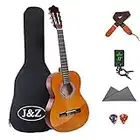 Professional Acoustic Classical Guitar for Beginners 36 Inch 3/4 Size Kids Junior Guitar Guitarra Acustica Soft Nylon Strings Guitar With Bag Strap Clip Tuner Picks and Wipe