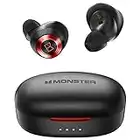 Monster Achieve 100 AirLinks Wireless Earbuds, True Wireless Earbuds Bluetooth Headphones, Earphones in-Ear Built-in Mic Headset, 24-Hour Playtime, Water Resistant Design for Sports, Black