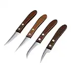 HTIAM 4 Pieces Kitchen Vegetable DIY Carving Knives Professional Chef Knife Sharp Well Food Fruit Paring Knife