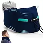 Joscoal Memory Foam Nackenkissen Reise Reisekissen Luxuriös Flugzeug Kinnstütz Travel Pillow Navy Blau Auto-Kopfstütze Reise Büro Autos Bus Zug Stützfunktion(Erwachsenen Größe L)