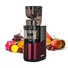 Extracteur de Jus BioChef Atlas Whole Slow Juicer PRO - Puissance maximale 400W / 40 tr/min, Grande Ouverture, Moteur très puissant (Rouge)