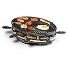 Domo DO9038G Raclette Grill, Aluminium, 1200 W, Black