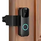 Anti-Theft Blink Video Doorbell Door Mount, No Drilling High Quality Stainless & Aluminum Video Camera Doorbell Mount for Apartment Renters Home Office Room (Black)