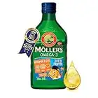 Möller's Omega 3 Lebertran | Nordic omega 3 kinder Nahrungsergänzung mit EPA, DHA, Vitamin A, D und E | Hochreiner natürlicher Lebertran | 165 Jahre alte Marke | Tutti Frutti | 250 ML