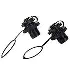 2 PCS Air Valve Caps Inflatables Boat Spiral Air Plugs, Replacement Screw for Raft Plug, Air Mattress Plug Replacement, Boston Valve for Rubber Dinghy Pool Boat Airbeds (Black)