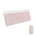 Logitech MK470 Slim Combo Clavier et Souris sans Fil, Compacte et moderne, Ultra Silencieux, 2,4 GHz avec Récepteur USB, Plug n' Play, compatible avec Windows, AZERTY Français - Rose