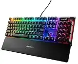 SteelSeries Apex 7 - Teclado mecánico para gaming – Smart Display OLED – Retroiluminación LED RGB - Interruptores azul - Teclado americano (QWERTY)