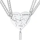 U7 Corazón Puzzle Set 5 Piezas Material Hipoalergénico Acero Inoxidable 316L Collares Corazón Rompecabezas Regalo De Día Felicidades Collar Elegante para Mujeres Madres Hijas