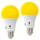 Solray ambra LED giallo Bug lampadina 2-pack n. blu luce esterna 650 lumen 120 V E26 Medium base LED 9.5 Watt (40-watt replacement) Outdoor Bug LED luce calda lampadina