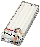 Bolsius Lot de 10 Bougies, Longues Blanc