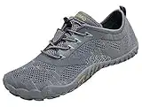 Minimaliste Barefoot Scarpe da Corsa Uomo Piedi Nudi Trail Running Trekking Escursionismo Arrampicata Fitness,Maglieria Grigio,40