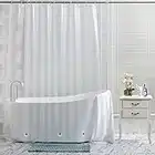 Trimming Shop Rideau de Douche PEVA avec aimants inférieurs - Doublure de Rideau de Douche Transparente résistante à la moisissure et à la moisissure avec 12 Crochets pour Rideaux - 180 cm x 200 cm