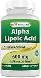 Best Naturals Alpha Lipoic Acid 600 mg 60 Capsules - ALA Powerful Antioxidant (60 Count (Pack of 1))