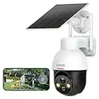 DEKCO Cámara Vigilancia WiFi Exterior Solar con Batería Recargable 2K, 3 Visión Nocturna，360°PTZ Camara Solar, Detección de Movimiento PIR Audio Bidireccional Argus Eco con Panel Solar