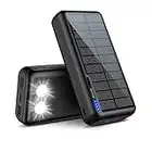 Solar Powerbank 26800mAh Externer Akku: Power Bank Tragbares Ladegerät Handy Akkupack für Camping Outdoor Kompatibel Phone | Android