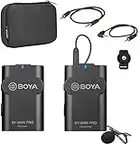 BOYA WM4 Pro Micrófono sistema de micrófono omnidireccional inalámbrico con adaptador de 3,5 mm para dispositivos iOS, dispositivos Android, cámara, DSLR, cámara de acción