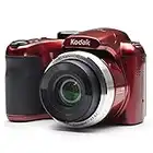 KODAK Pixpro AZ252 - Appareil Photo Bridge Numérique 16 Mpixels, Zoom optique 25X, Video HD 720p, Grand angle 24 mm, Stabilisateur optique de l’image, Ecran LCD 3 - Rouge