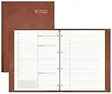 EMSHOI A4 Notebook Undated Daily Planner - 21.6 x 28 cm to Do List Notebook, 240 Refillable Pages, 100 GSM Thick Paper, Hardcover Leather Binder with Yearly Schedule, Habit Tracker - Coffer