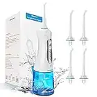 Idropulsore Dentale Portatile 300ml Professionale con 4 Ugelli di Ricambio, 3 Modalità IPX7 Impermeabile Irrigatore Orale Portatile morpilot Idropulsore Vaggio USB Ricaricabil per Igiene Dentale