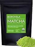 Organic Matcha Green Tea Powder - Culinary Grade USDA Certified - Green Superfood For Smoothies Lattes and Baking - Borovela 100g 3.5oz