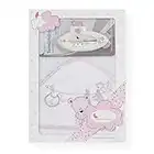 Interbaby T1182-12 - Capa de baño TENDERO Oso Blanco y Rosa con Termómetro, Unisex