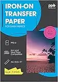 PPD Inkjet PREMIUM Iron-On Dark T Shirt Transfers Paper LTR 8.5x11" pack of 10 Sheets (PPD004-10)