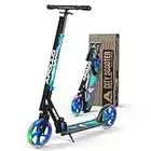 APOLLO Scooter with LED Light - Kids, Teens and Adult Scooter Large Wheel - Kick Scooter LED Light Scooter - Light Up Wheels - 3-Secs Folding Kick Scooter with Big Wheels (XXL) - Adult Kick Scooter