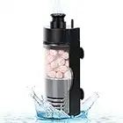 hygger Aquarium Filter, Small Internal Aquarium Filter, Fish Tank Filter for Small Tank, Submersible Foam Filter with Filtered Ceramic Balls for Breeding Fry Betta Shrimp Tank 23-76L