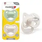 Medela Baby Pastel Pacifier for 0-6 Months, Perfect for Everyday Use, Bpa Free, Lightweight & Orthodontic, Baby Pacifiers for Boys & Girls 2 Pack, Green/Grey