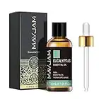 MAYJAM Olio Essenziale di Eucalipto 30 ml Oli Essenziali Naturali Puri al 100% Olio Essenziale per Aromaterapia di Grado Terapeutico, Oli Profumati per Diffusore, Umidificatore, Relax, Sonno