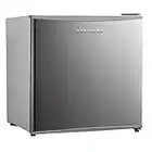 Cookology MFR45SS Small Table Top Mini Fridge for Counter Tops 46 Litre Capacity, Reversible Door, Adjustable Temperature Control and Legs with Chiller Box - In Silver